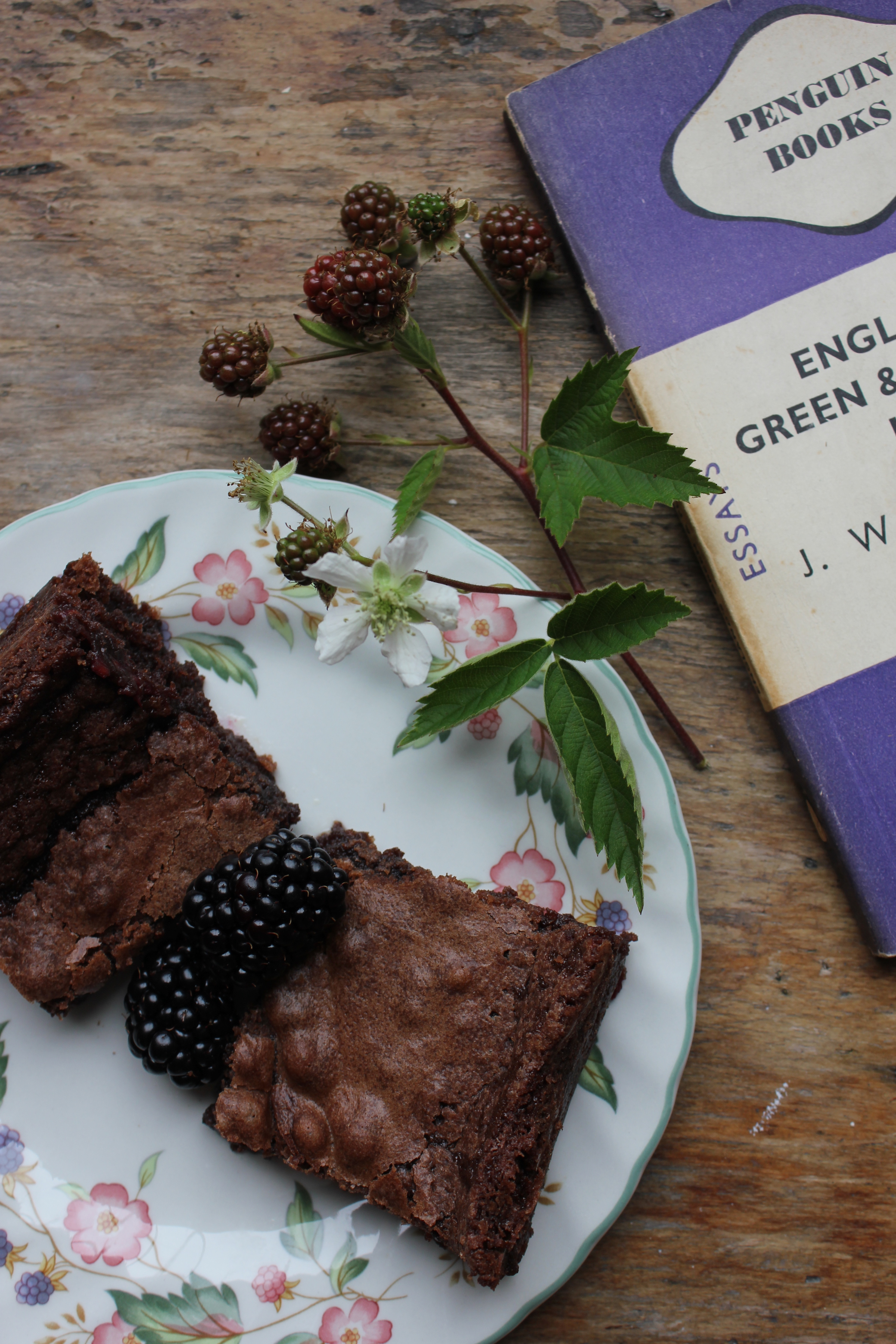 Blackberry and cardamom brownies