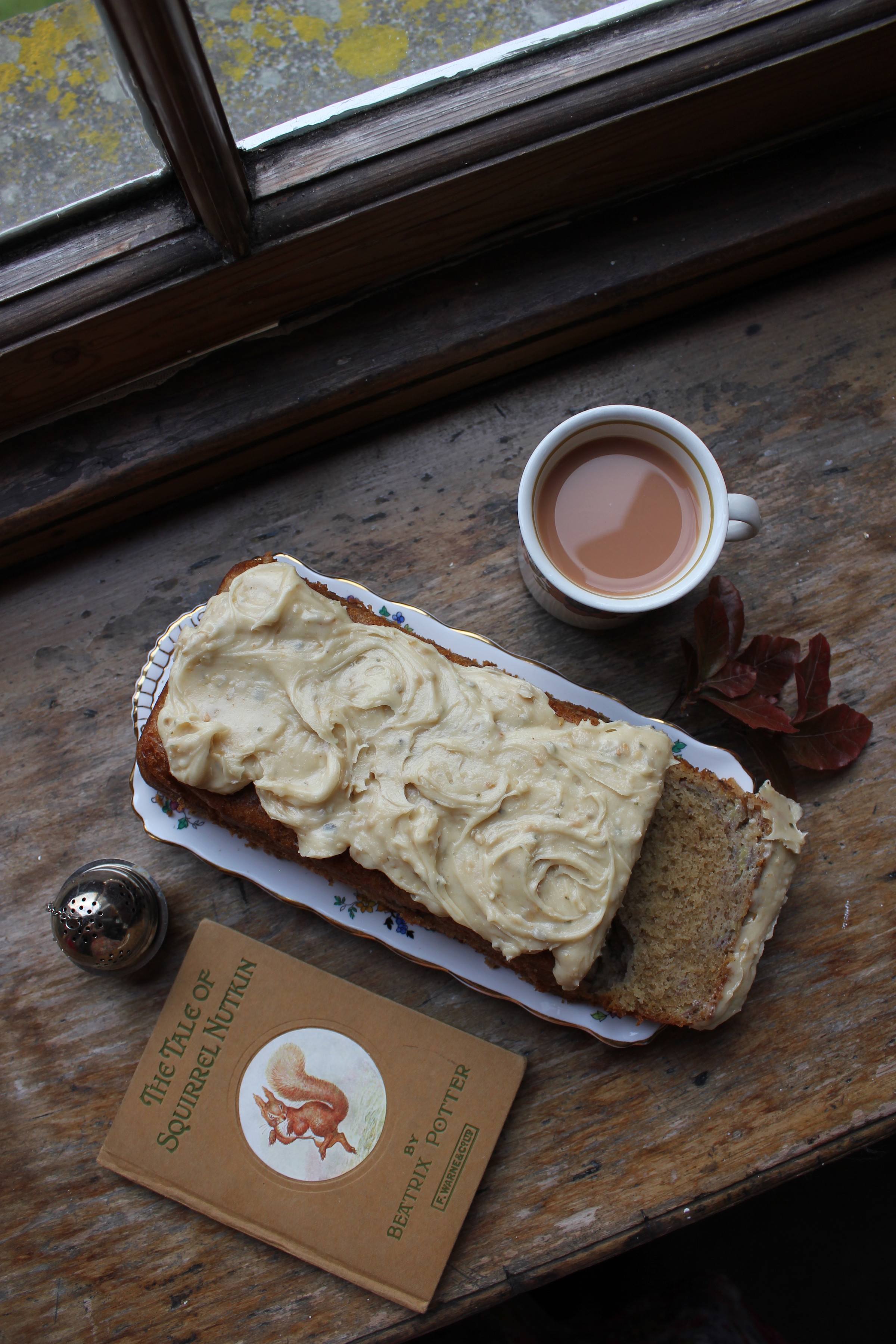 Banana Loaf with Peanut Butter Frosting