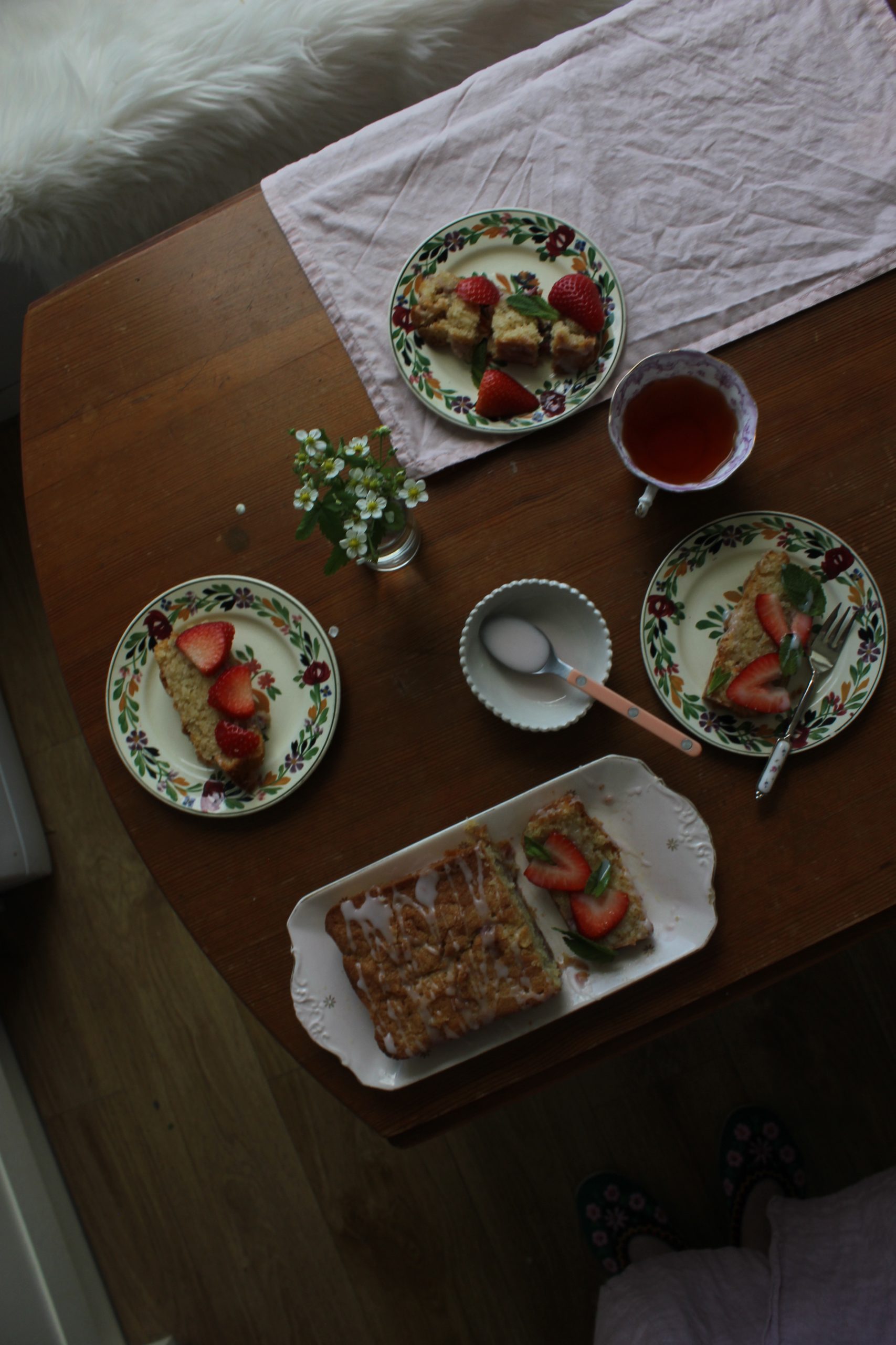 Strawberry and Mint Loaf Cake
