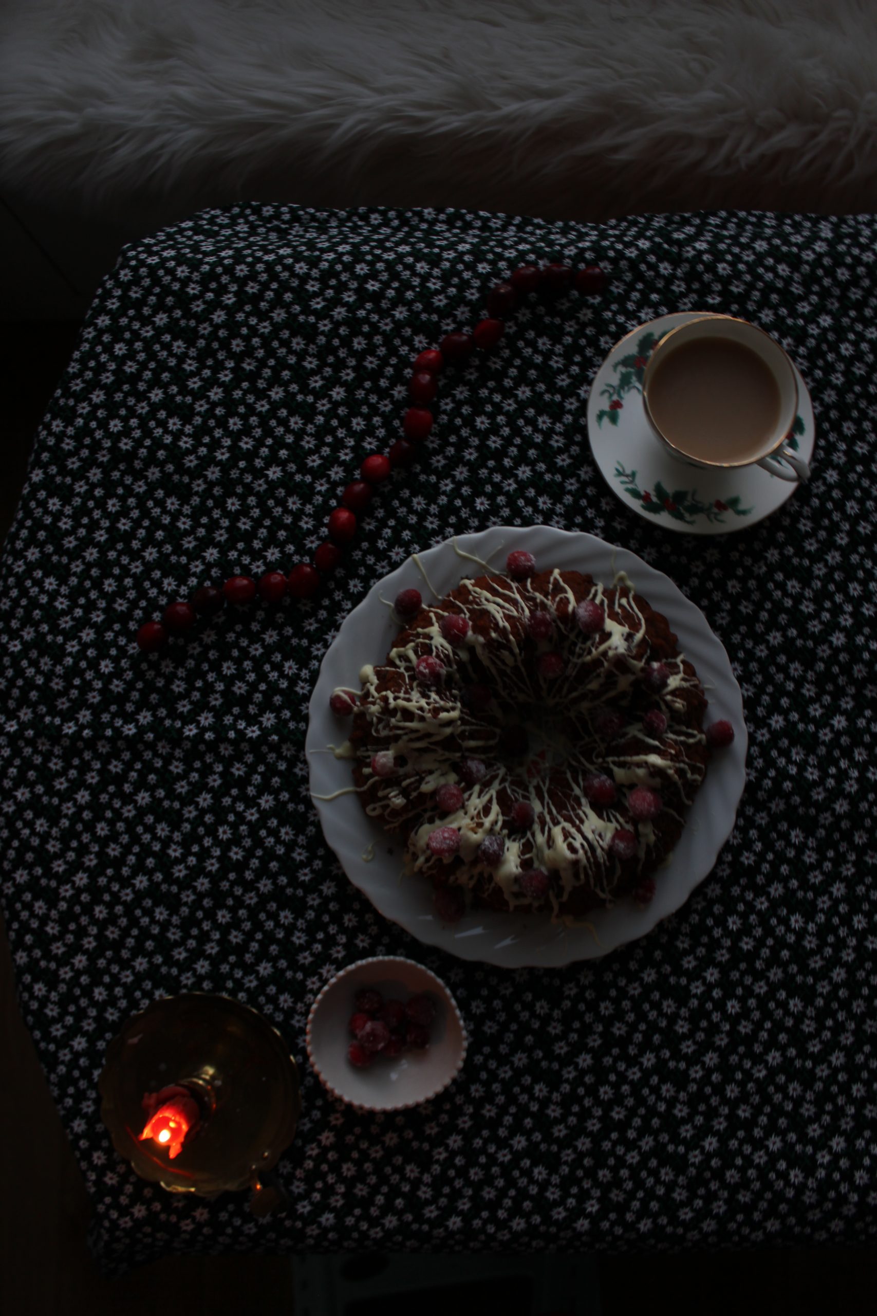 Cranberry and white chocolate bundt cake